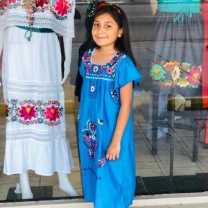 Mexican Dress for Girls Size10 Handmade Embroidery